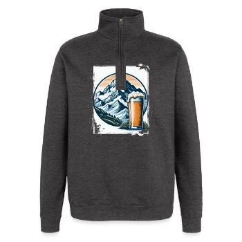 Berg und Bier Naturmotiv - Quarter-Zip-Sweatshirt - Anthrazit - Vorne - AI Model Female 172 light (172cm) & AI Model Male 178 dark (178cm)