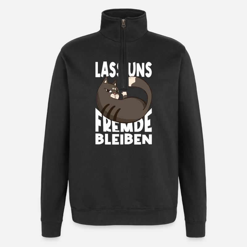 Lass Uns Fremde Bleiben - Quarter-Zip-Sweatshirt - Schwarz