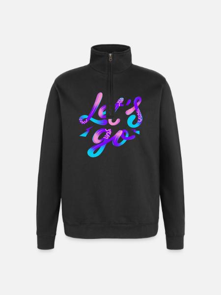 Let’s Go – Neon Power - Quarter-Zip-Sweatshirt - Schwarz