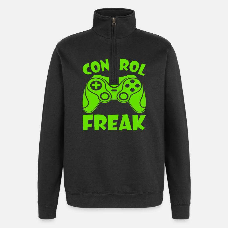 Gaming "Control Freak" – Funny Gift - Quarter-Zip Sweatshirt - black