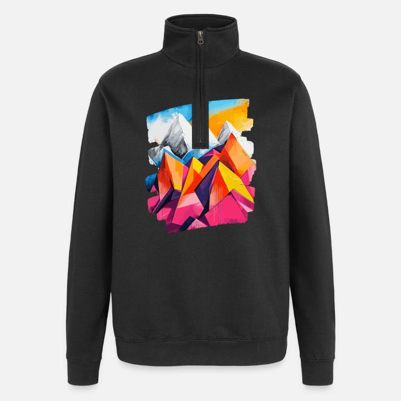Mountains - Quarter-Zip Sweatshirt - black