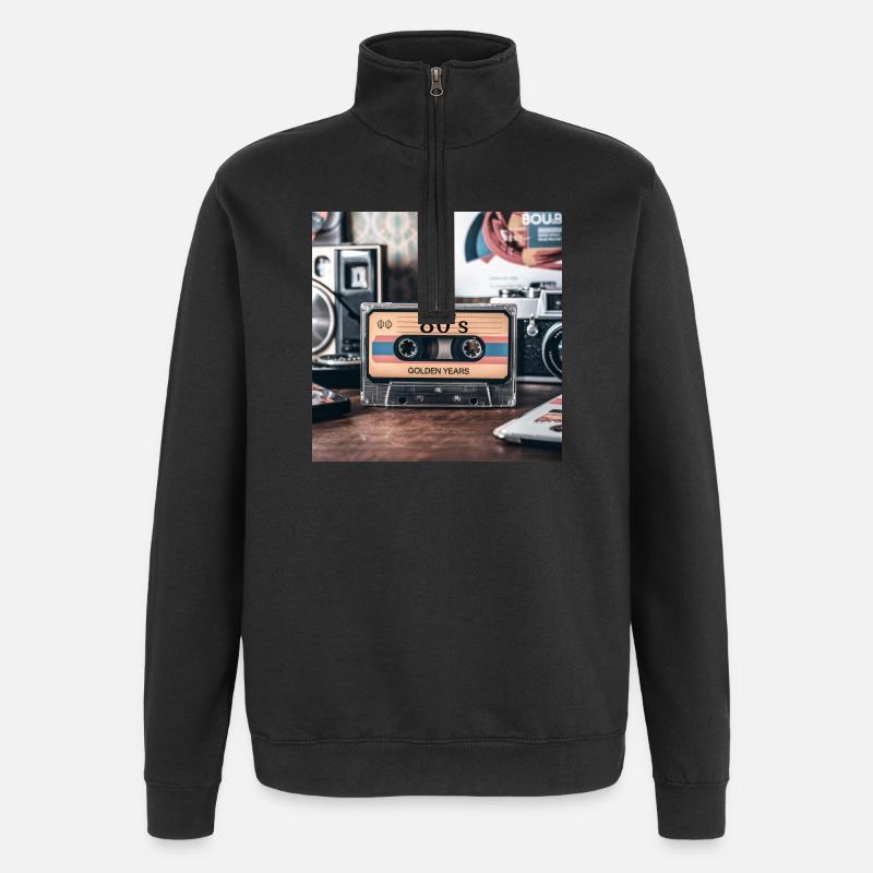 80s - Quarter-Zip Sweatshirt - black