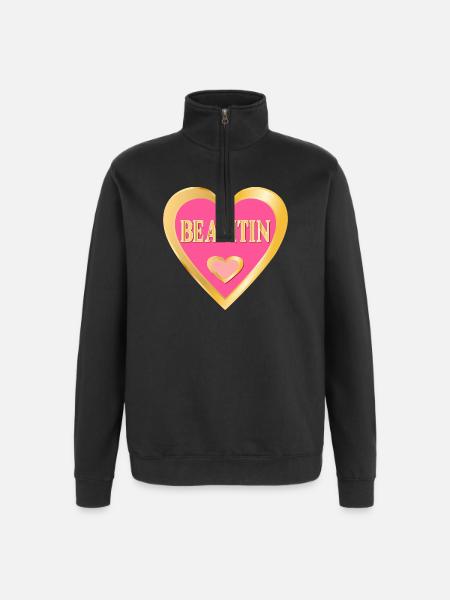 HERZ BEAMTIN - Quarter-Zip-Sweatshirt - Schwarz