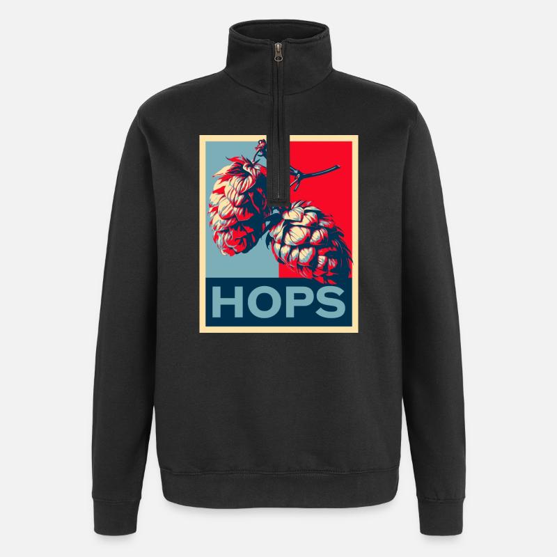 Hops - Quarter-Zip-Sweatshirt - Schwarz