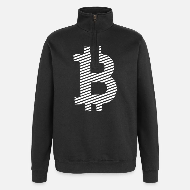 Bitcoin Symbol – Minimal Crypto Design - Quarter-Zip-Sweatshirt - Schwarz