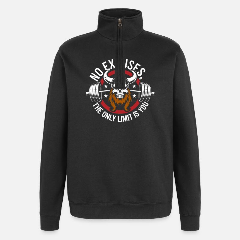 Crâne Viking Limitless - Sweat à zip 1/4 - noir