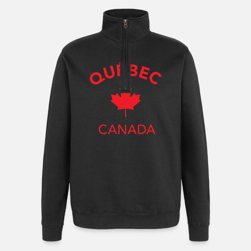 QUEBEC CANADA - Quarter-Zip Sweatshirt - black