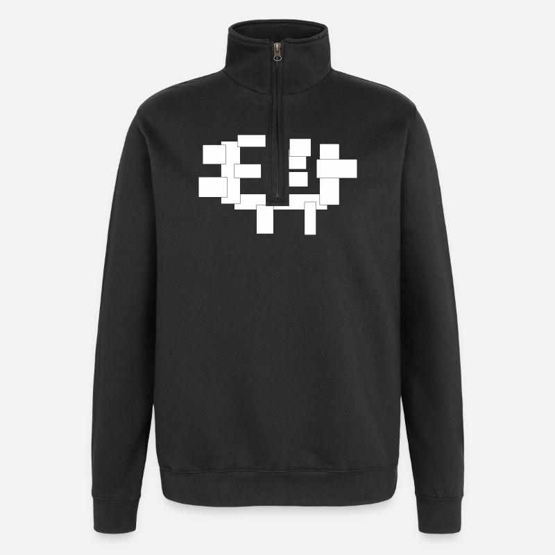 Rechtecke sind einfach Quadrate in Komposition - Quarter-Zip-Sweatshirt - Schwarz