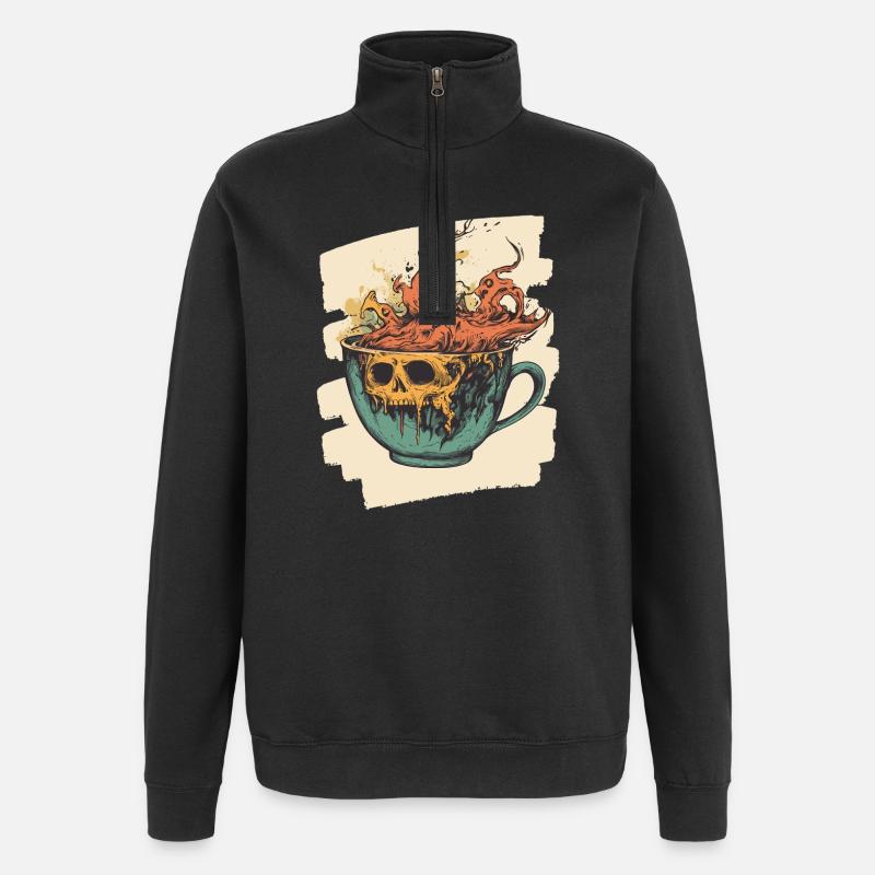 Coffee Coffee Coffee Lovers - Quarter-Zip Sweatshirt - black