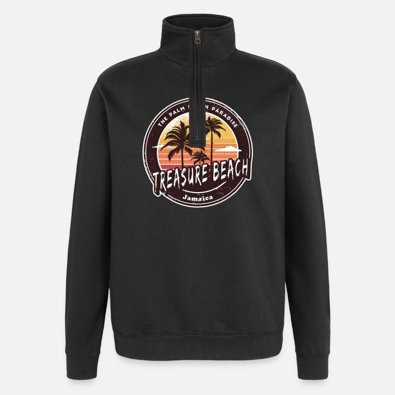Treasure Beach Jamaica Karibik - Quarter-Zip-Sweatshirt - Schwarz
