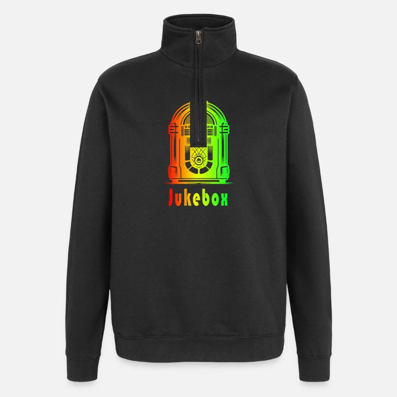 Jukebox rétro – Rainbow Vibes - Sweat à zip 1/4 - noir
