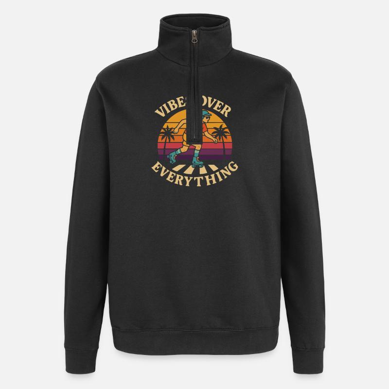 Rollers - Sweat à zip 1/4 - noir