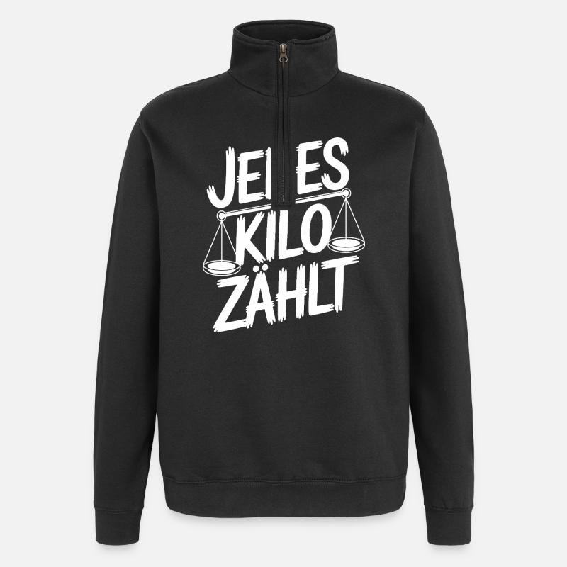 Every kilo counts - Quarter-Zip Sweatshirt - black