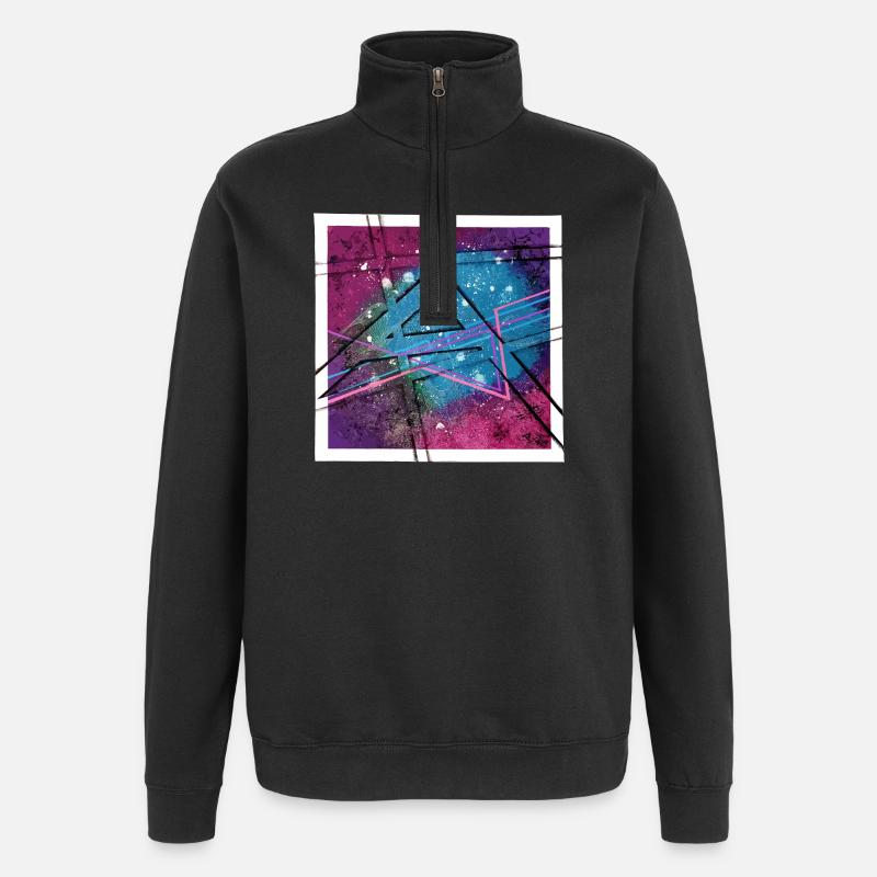 Abstrakte Kunst - Quarter-Zip-Sweatshirt - Schwarz