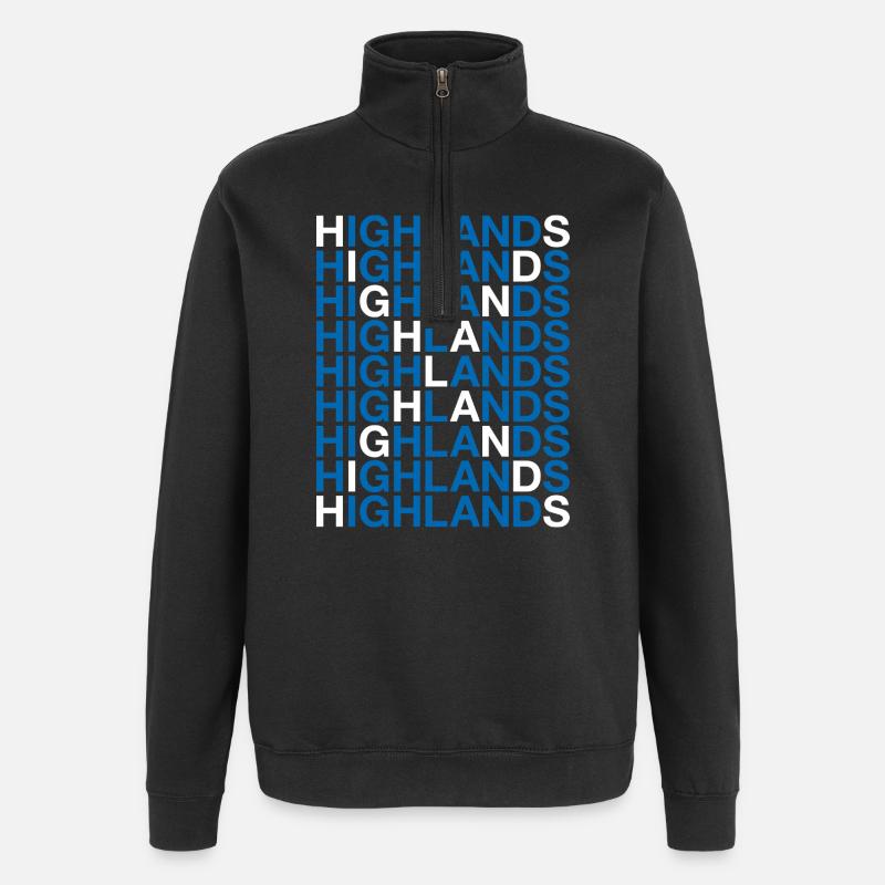 HIGHLANDS Drapeau de l’Écosse - Sweat à zip 1/4 - noir