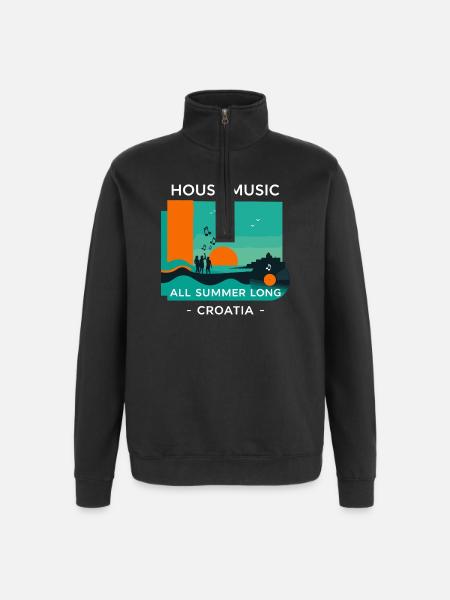 Croatia House Music - Quarter-Zip Sweatshirt - black
