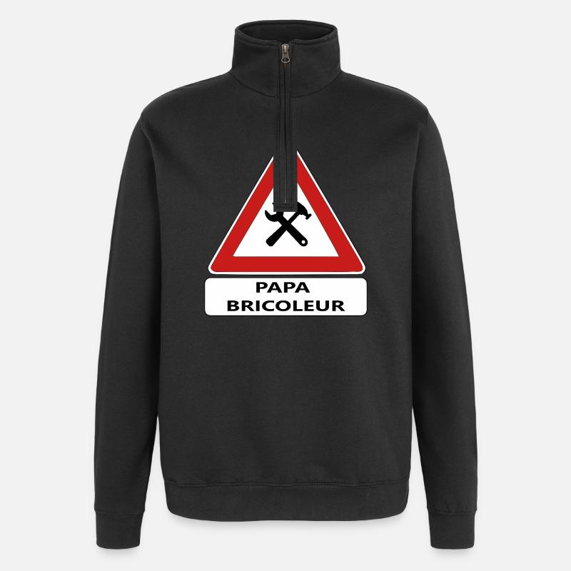 Handwerker Papa - Quarter-Zip-Sweatshirt - Schwarz
