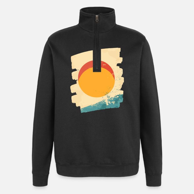 Sommer Sonne - Quarter-Zip-Sweatshirt - Schwarz