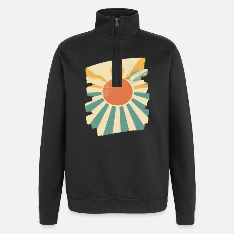 Coucher de soleil d’été - Sweat à zip 1/4 - noir