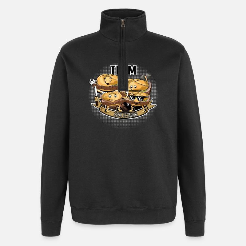 Team Leberkassemmel – Snack Squad! - Quarter-Zip Sweatshirt - black