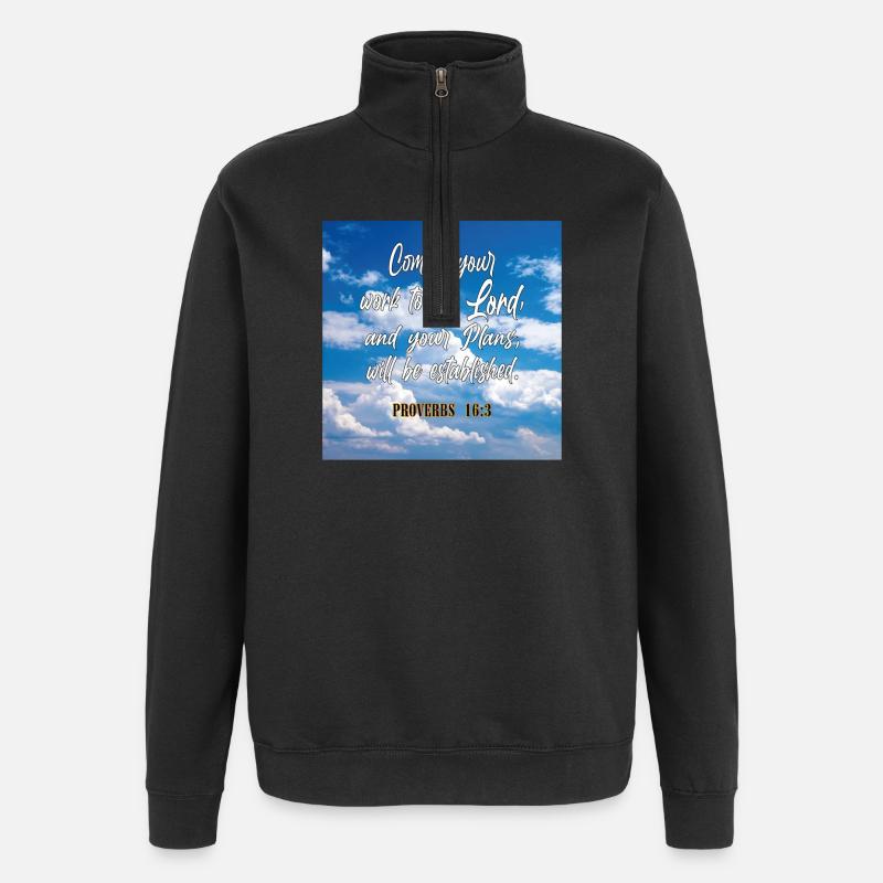 Proverbs16:3 - Quarter-Zip Sweatshirt - black
