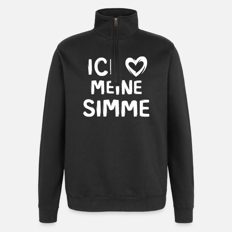 J’aime mon SImme - mobylette love - Sweat à zip 1/4 - noir