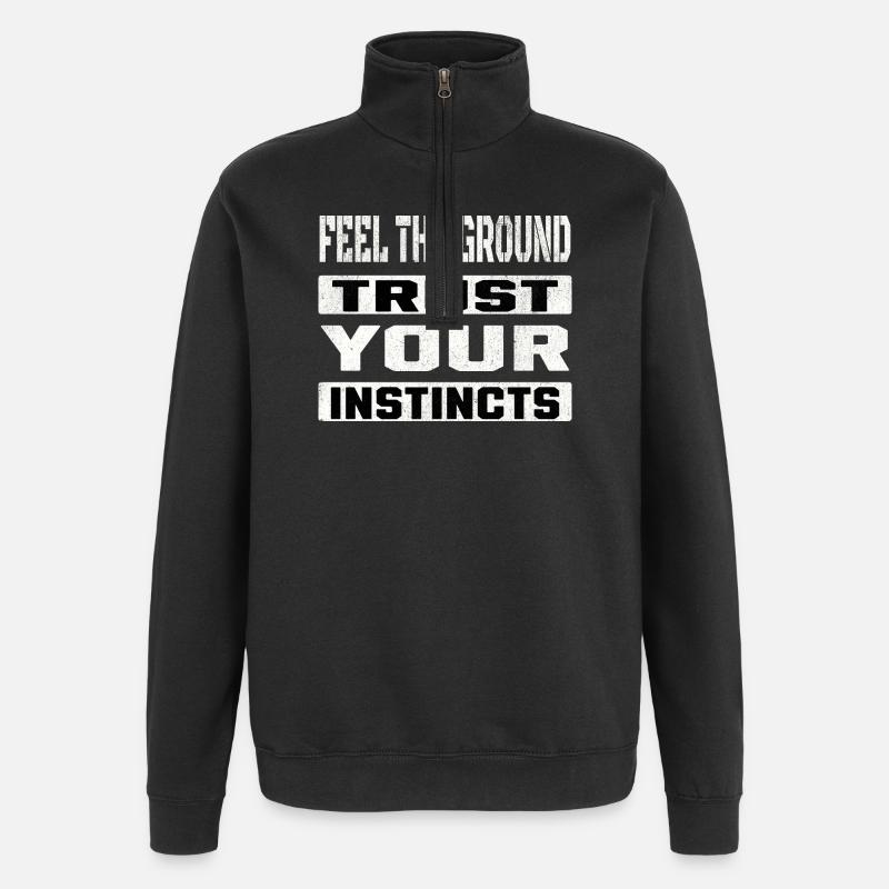 trust your instincts - Quarter-Zip-Sweatshirt - Schwarz