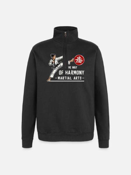 Kampfkunst - Quarter-Zip-Sweatshirt - Schwarz