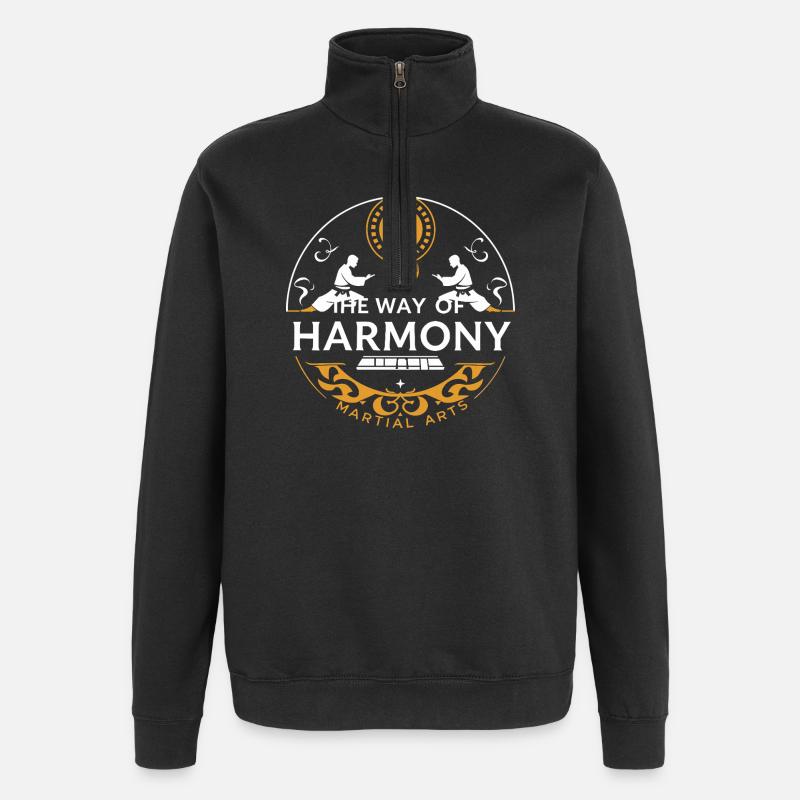Kampfkunst - Quarter-Zip-Sweatshirt - Schwarz