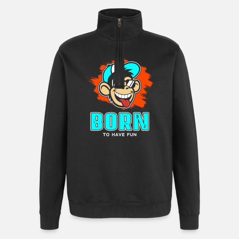 Born - Quarter-Zip-Sweatshirt - Schwarz
