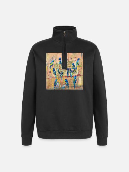 Parrots - Quarter-Zip Sweatshirt - black