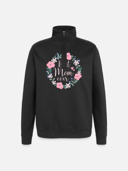 Best Mom ever - pink - Quarter-Zip-Sweatshirt - Schwarz