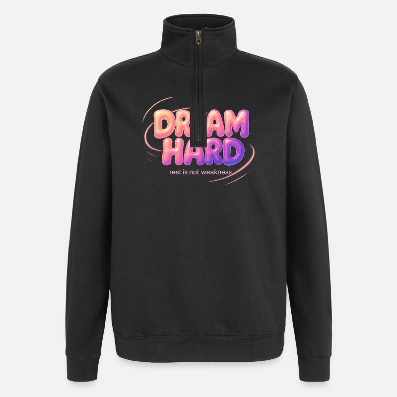Rêver dur - Sweat à zip 1/4 - noir