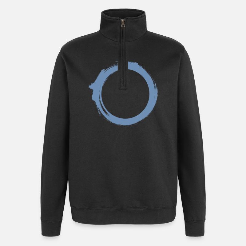 Black Hole Universe Silhouette Minimal Physics - Quarter-Zip Sweatshirt - black
