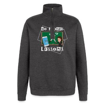 Keine Telefone in meinem Unterricht - Quarter-Zip-Sweatshirt - Anthrazit - Vorne - AI Model Female 172 light (172cm) & AI Model Male 178 dark (178cm)