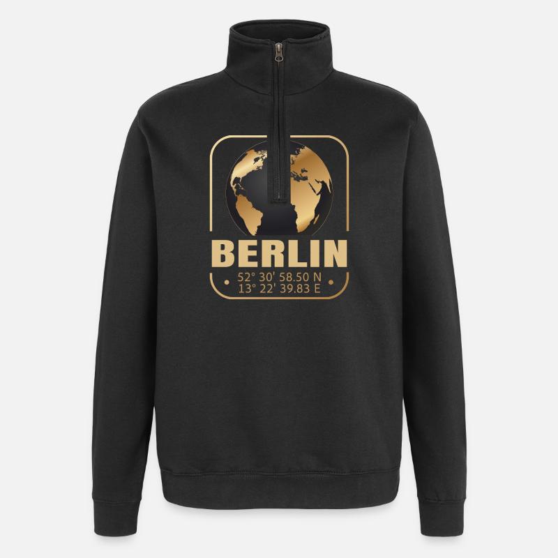 Berlin - Quarter-Zip-Sweatshirt - Schwarz