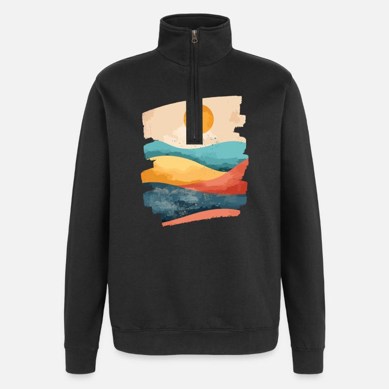 Soleil d’été - Sweat à zip 1/4 - noir