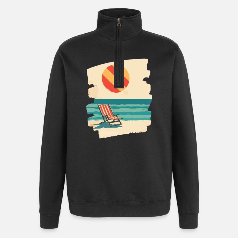 Sommer Sonne Strand - Quarter-Zip-Sweatshirt - Schwarz