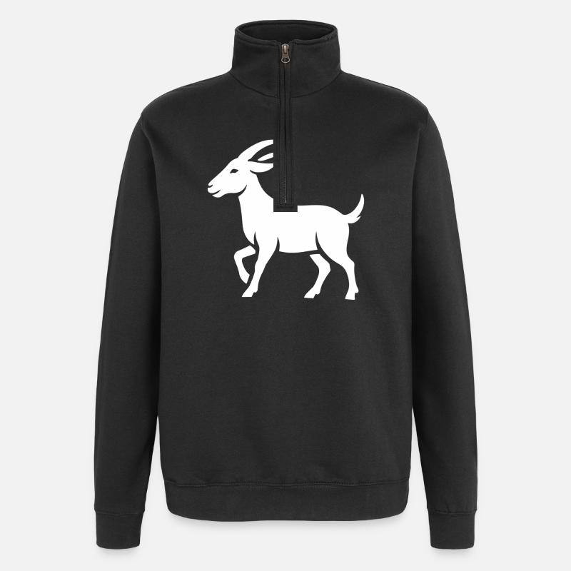 Geißbock - Quarter-Zip-Sweatshirt - Schwarz