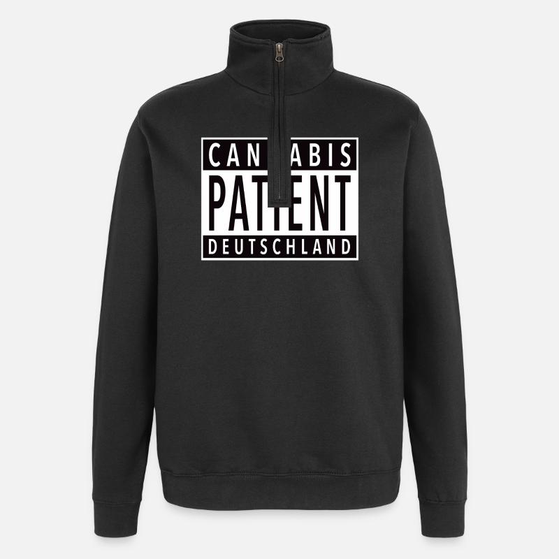 Cannabis Patient Deutschland - Quarter-Zip-Sweatshirt - Schwarz