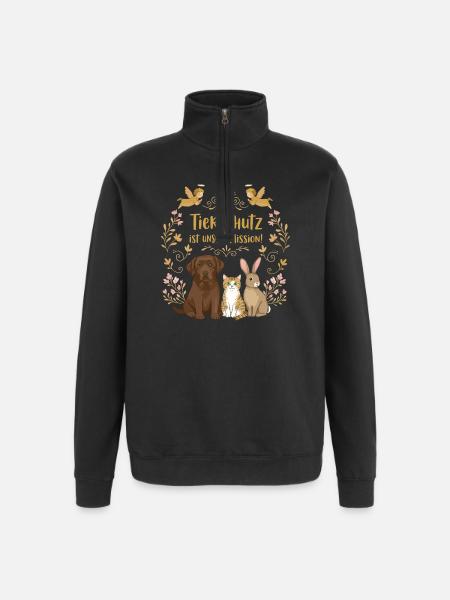 Animal welfare is our mission - Quarter-Zip Sweatshirt - black