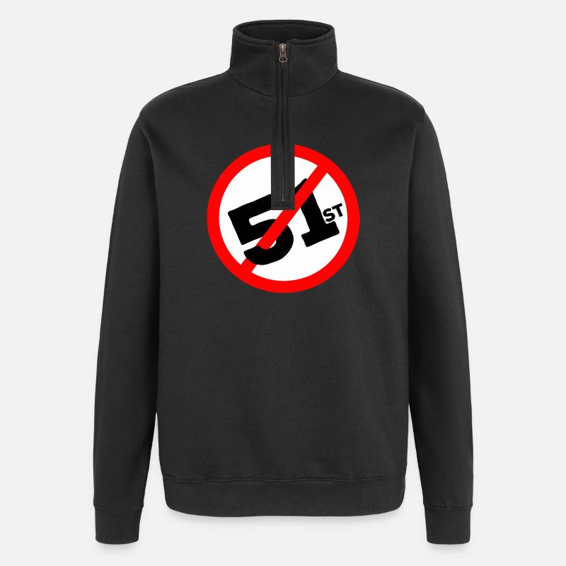 51. Bundesstaat Auf keinen Fall - Quarter-Zip-Sweatshirt - Schwarz