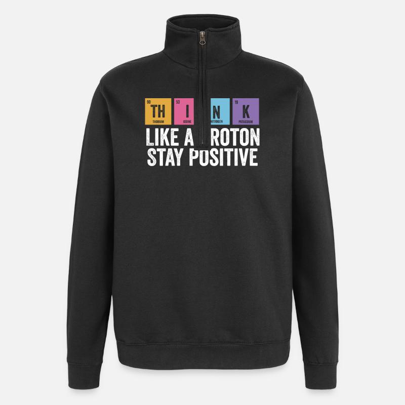 Fysik Positivt ophold Sjovt - Sweatshirt med 1/4 lynlås - sort