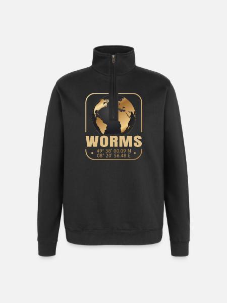 Worms - Quarter-Zip-Sweatshirt - Schwarz