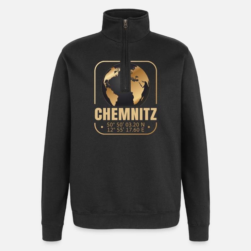 Chemnitz - Quarter-Zip-Sweatshirt - Schwarz