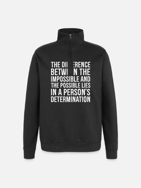 la différence entre l’impossible et le - Sweat à zip 1/4 - noir