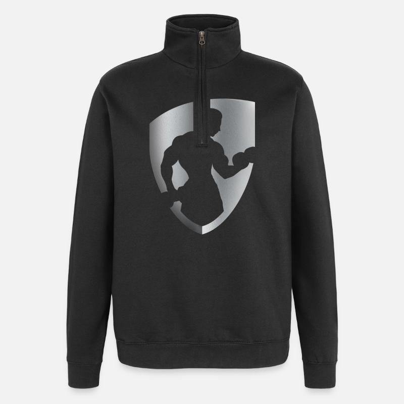 FITNESS silber - Quarter-Zip-Sweatshirt - Schwarz