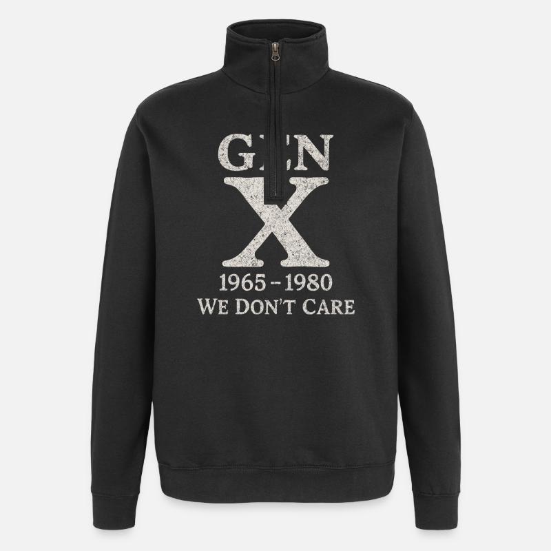 Generation X - We don't care - Quarter-Zip-Sweatshirt - Schwarz