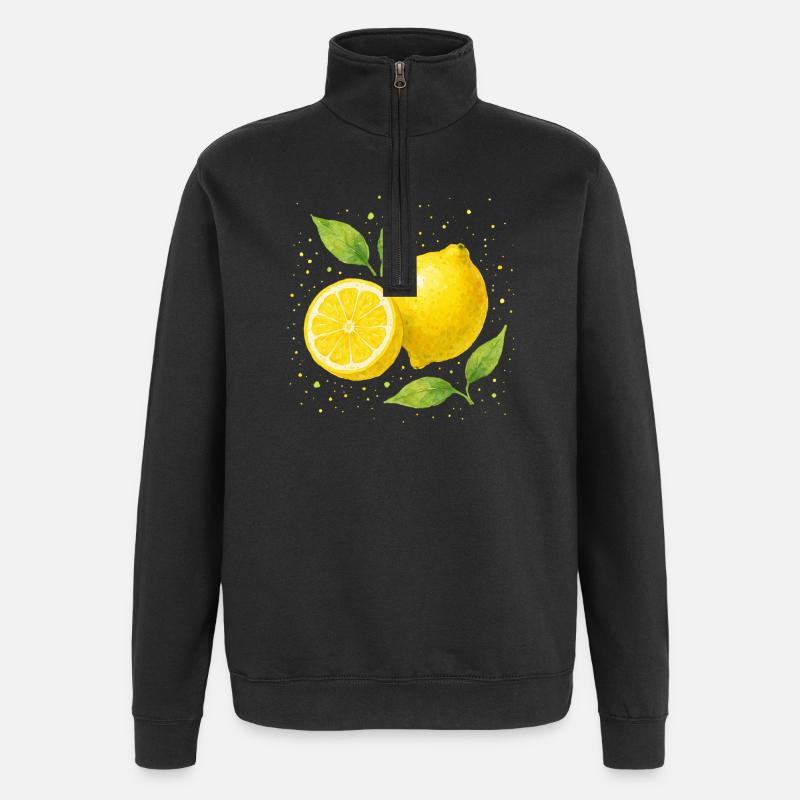 Lemons - Quarter-Zip Sweatshirt - black