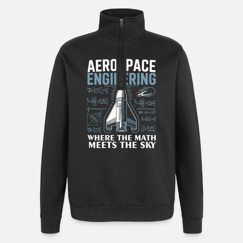 Aerospace Engineering Math Humor Design - Sweat à zip 1/4 - noir